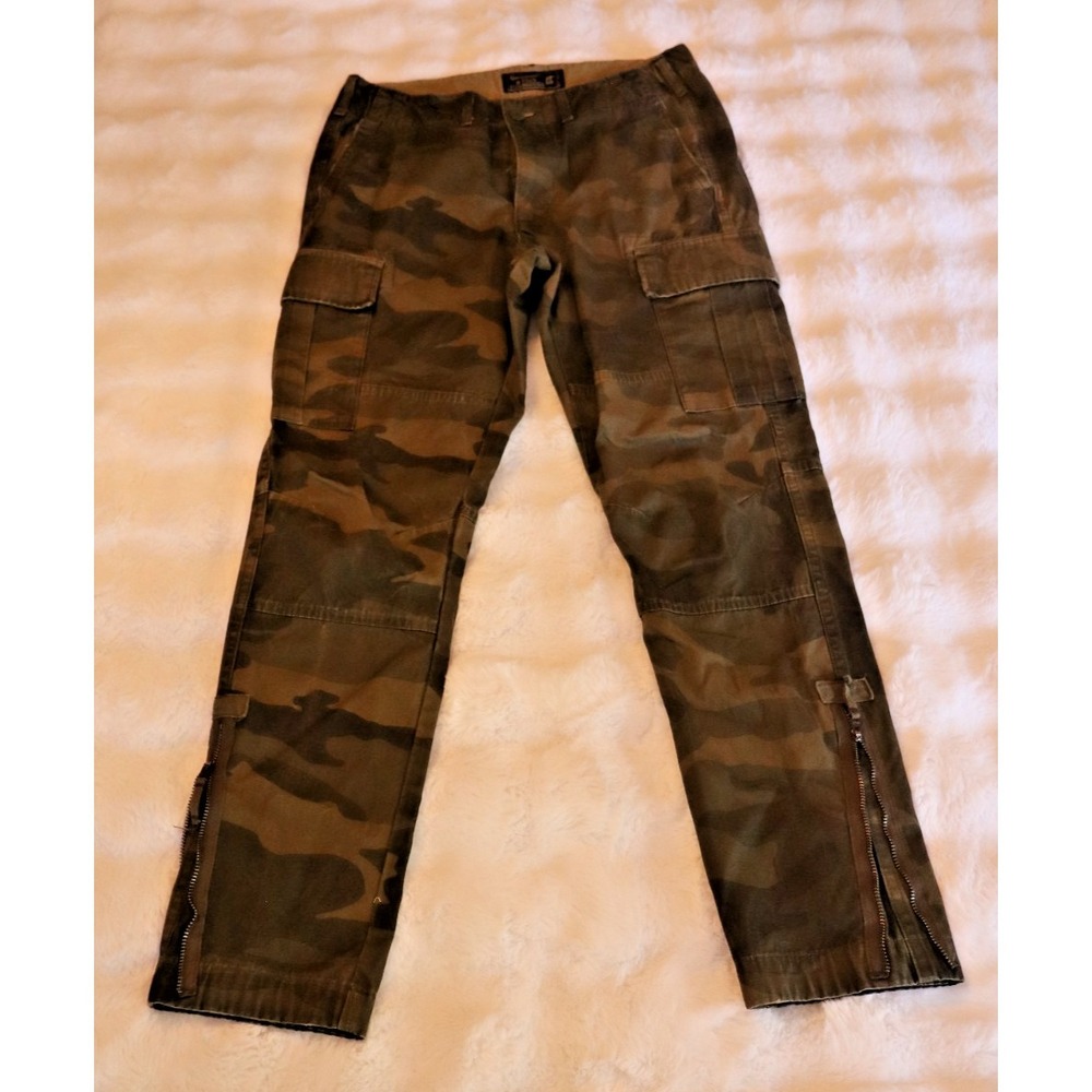 Abercrombie & Fitch Pants Mens 28x30 Paratrooper Cargo Camo Ankle Zipper‎ Cotton